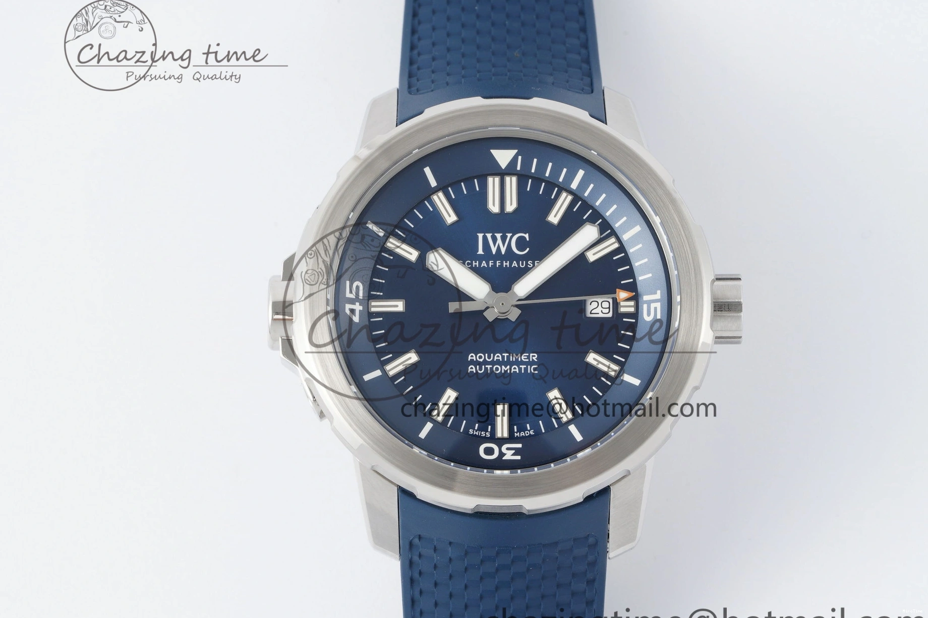 MIROTIME 0416 WellDesigned Aquatimer Automatic SS RSF 1:1 Best Edition Blue Dial on Blue Rubber Strap A 7057